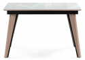 Стеклянный стол Джофри белый / венге светлый