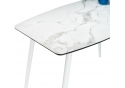 Стеклянный стол Эмма белый мрамор / белый