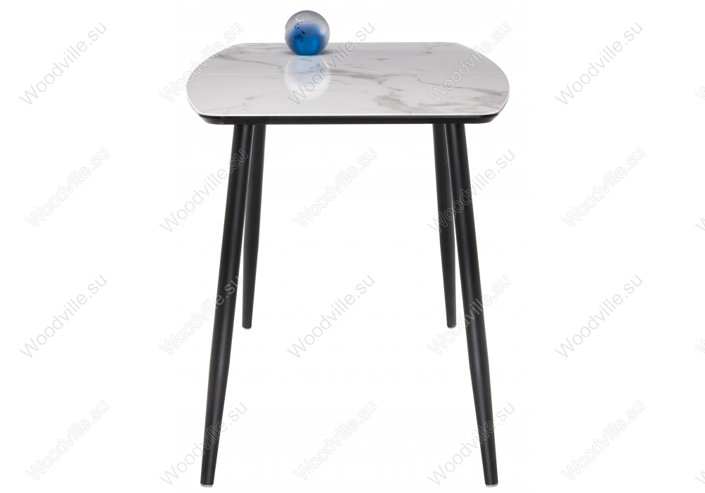 Стеклянный стол Эмма вставка стекло / черный / черная шагрень