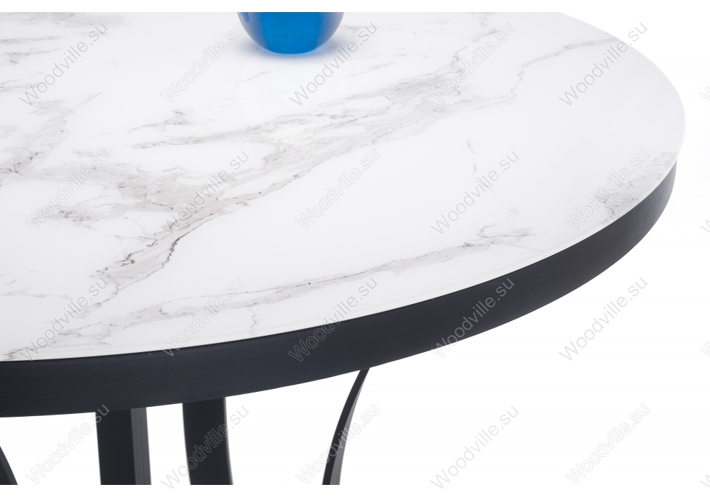 Стеклянный стол Нейтон графит / белый мрамор