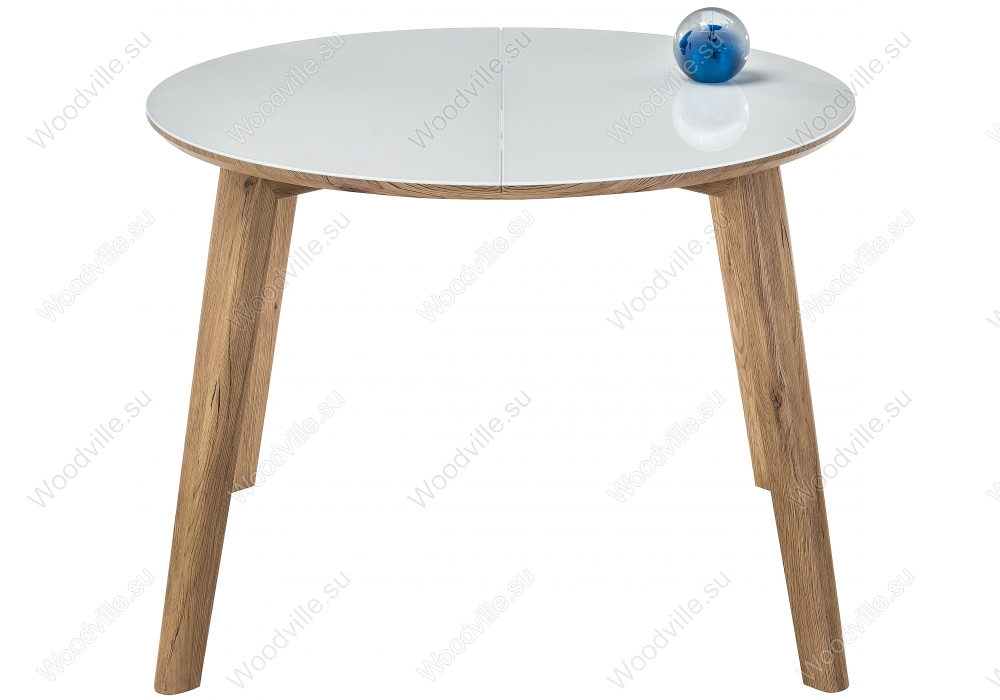 Стеклянный стол Семвэлл дуб монтана / белый