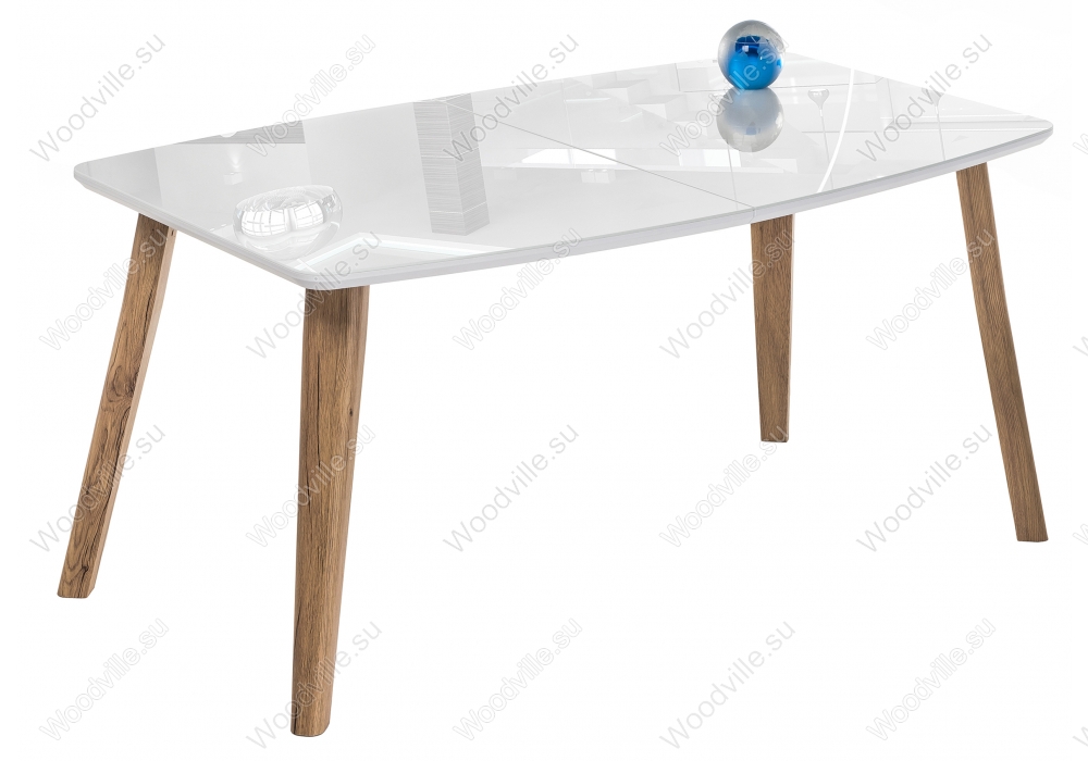 Стеклянный стол Серсея дуб монтана / белый