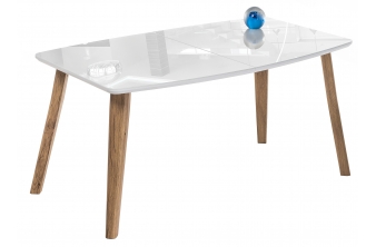 Стеклянный стол Серсея дуб монтана / белый