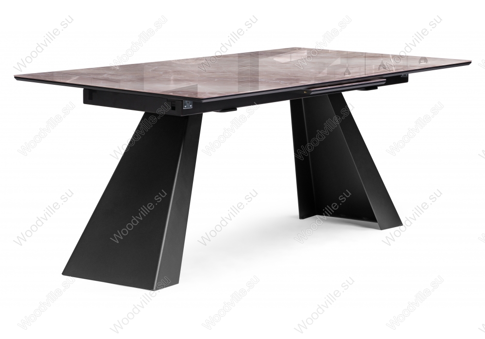 Стеклянный стол Стиг карелия / черный
