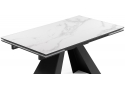 Стеклянный стол Торвальд белый мрамор / черный