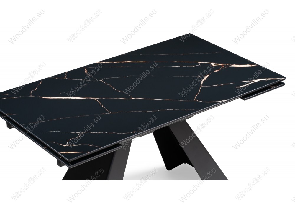 Стеклянный стол Торвальд обсидиан / черный