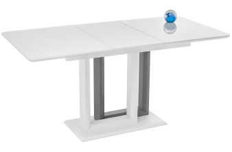 Стеклянный стол Маккензи 120(150)х70х77 латте / белый