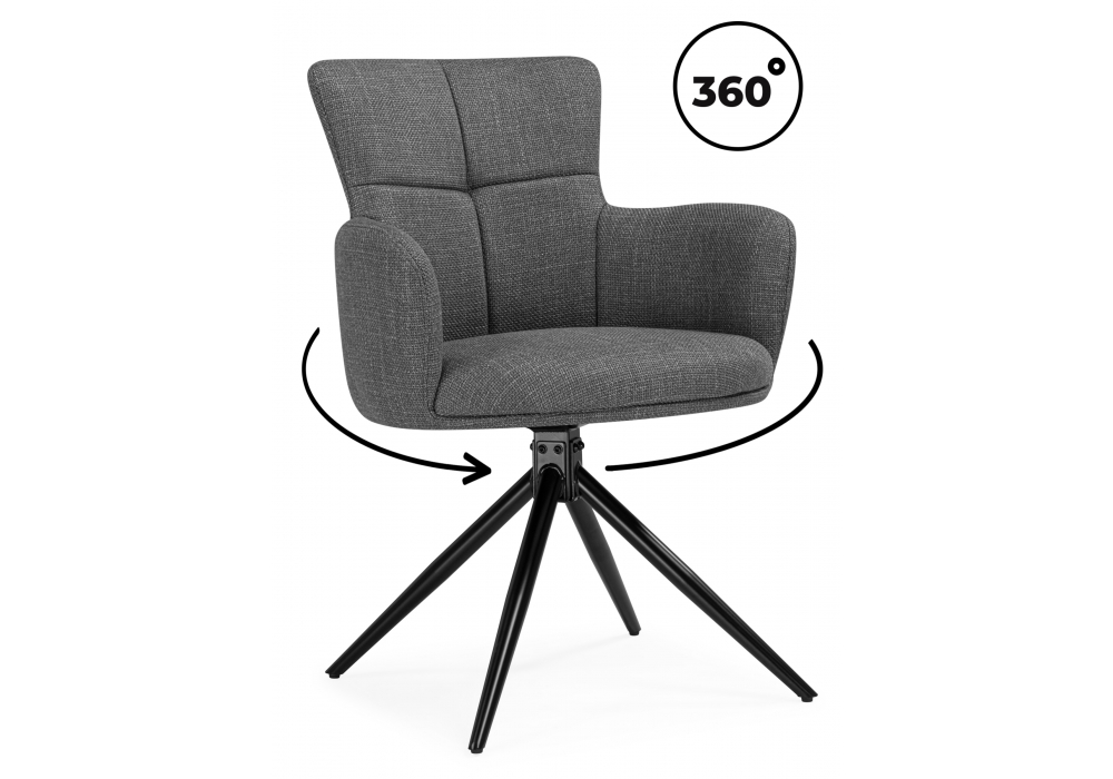 Стул на металлокаркасе Atlanta 1 крутящийся серый / черный
