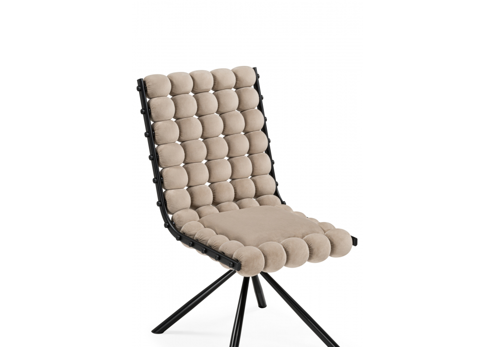 Стул на металлокаркасе Ball 1 бежевый / черный