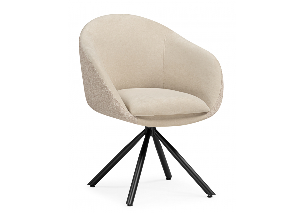 Стул на металлокаркасе Бартон 1 ткань мадера 3 / черный матовый