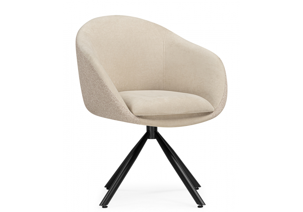 Стул на металлокаркасе Бартон 1 ткань мадера 3 / черный матовый