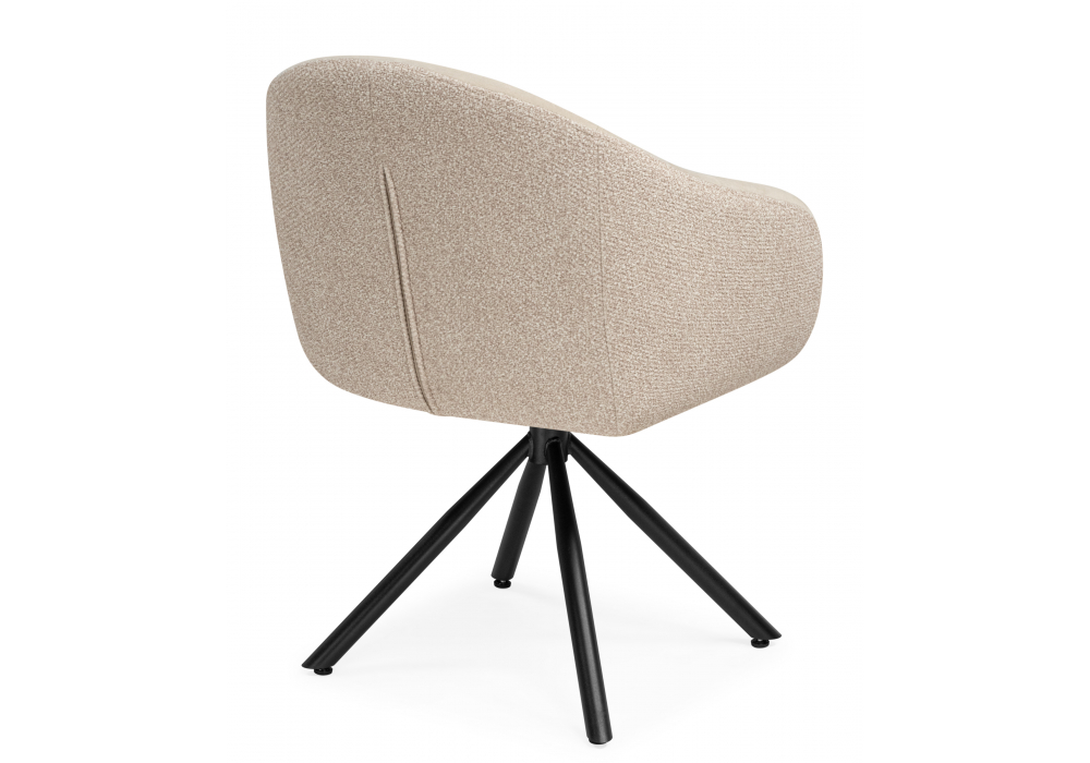 Стул на металлокаркасе Бартон 1 ткань мадера 3 / черный матовый