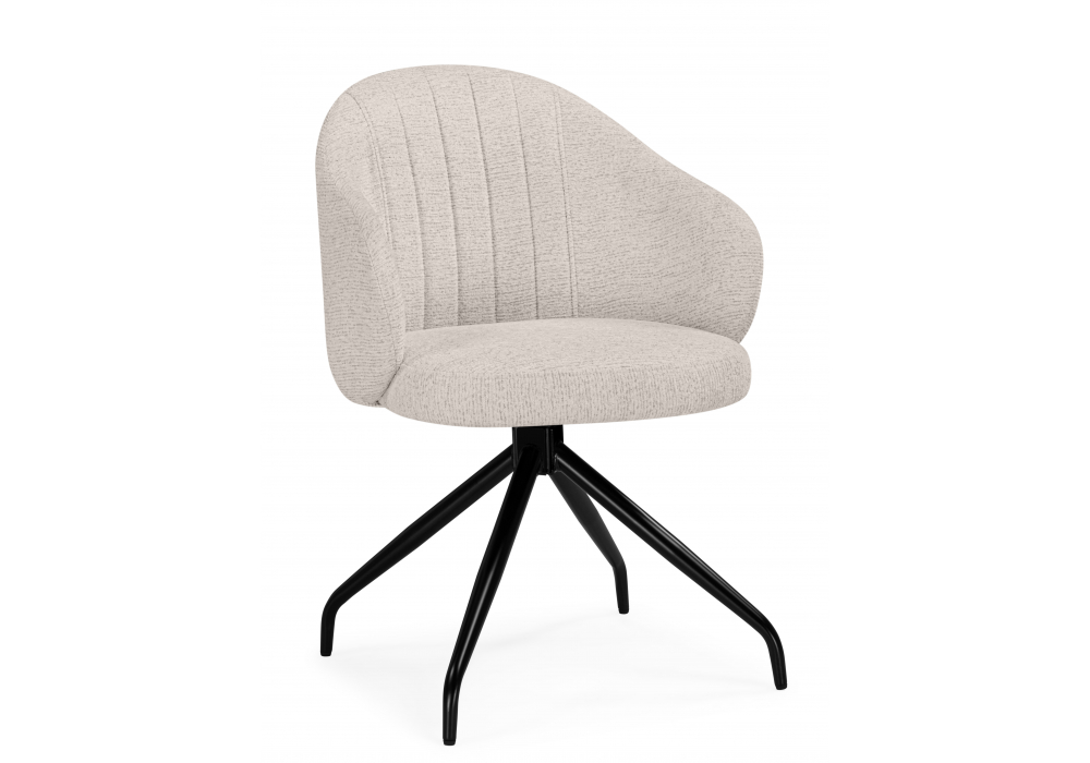 Стул на металлокаркасе Bekar крутящийся бежевый / черный