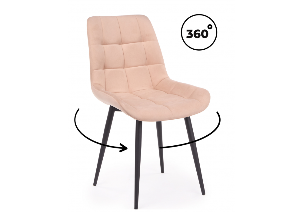 Стул на металлокаркасе Челси 360 К бежевый (zd 210) / черный