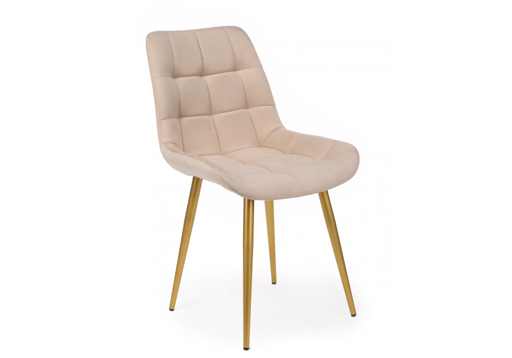 Стул на металлокаркасе Челси 360 К бежевый (zd 210) / золотой
