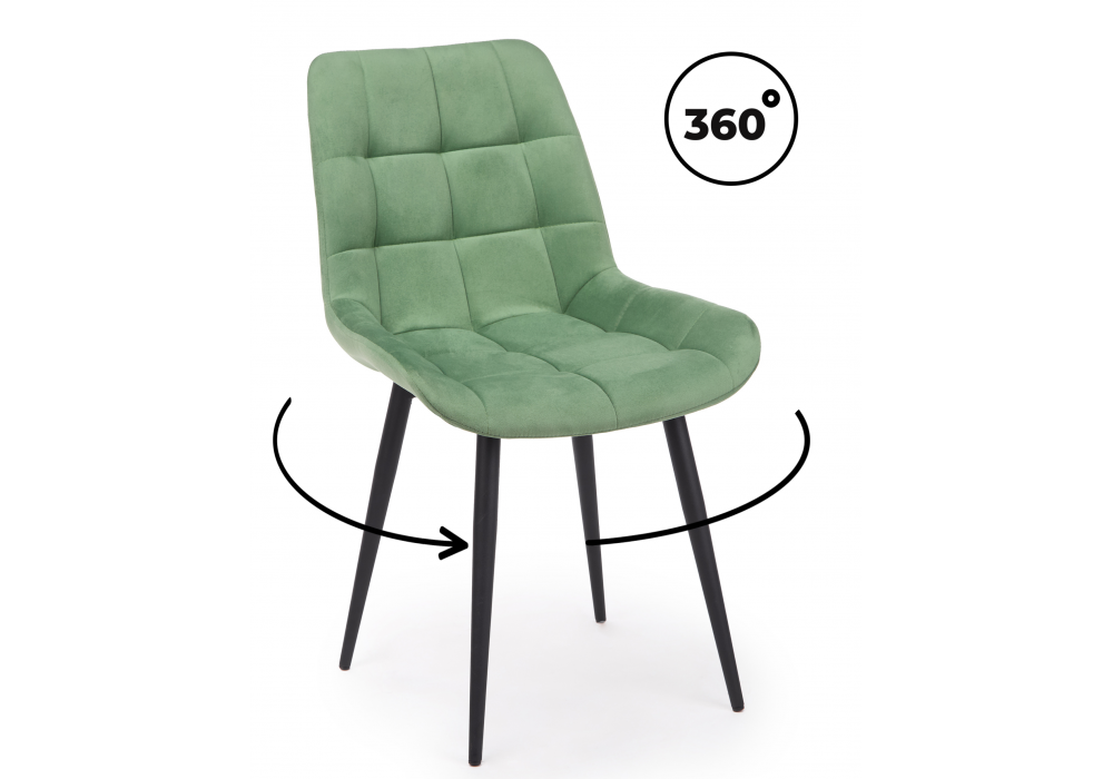 Стул на металлокаркасе Челси 360 К фисташковый (zd 651) / черный