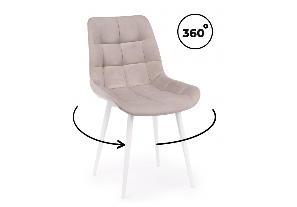 Стул на металлокаркасе Челси 360 К латте (zd 290) / белый