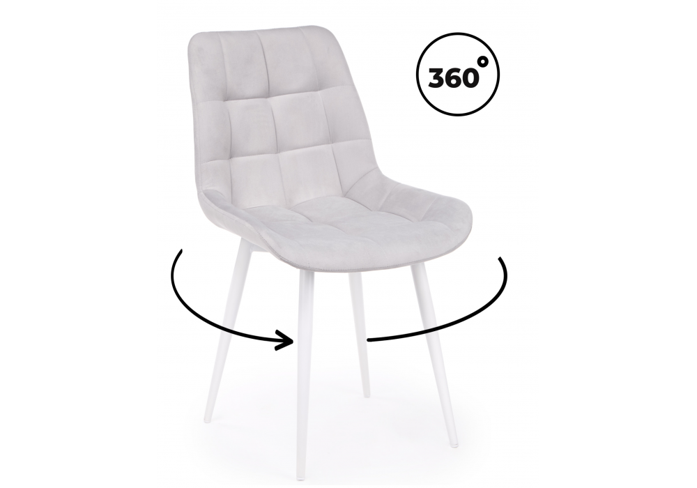 Стул на металлокаркасе Челси 360 К светло-серый (zd 960) / белый