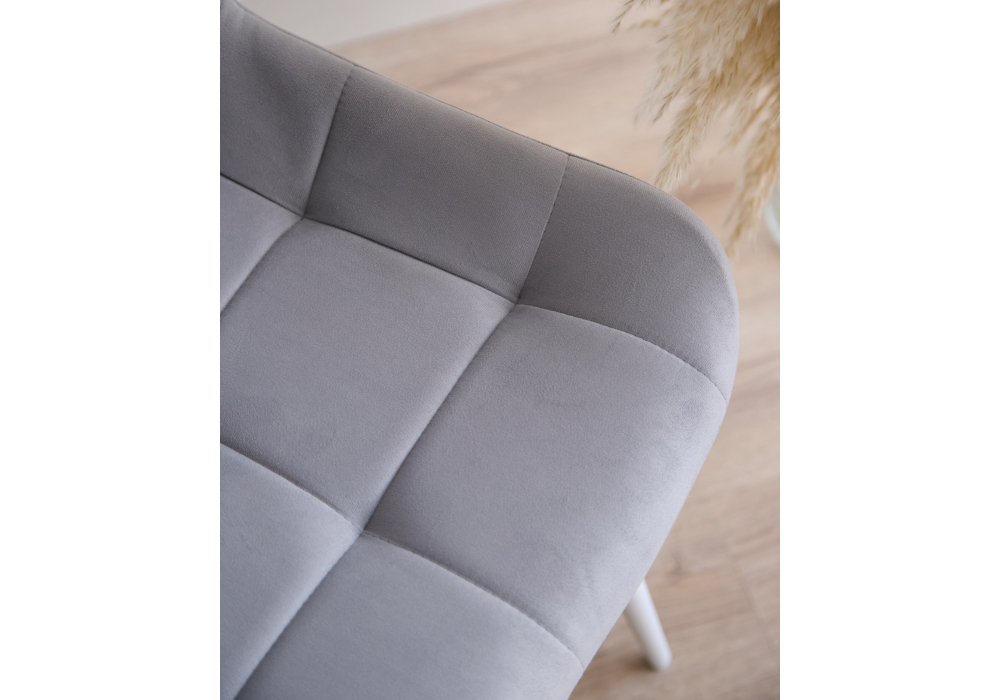 Стул на металлокаркасе Челси 360 К светло-серый (zd 960) / белый