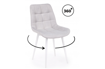 Стул на металлокаркасе Челси 360 К светло-серый (zd 960) / белый