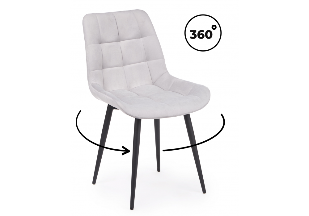 Стул на металлокаркасе Челси 360 К светло-серый (zd 960) / черный