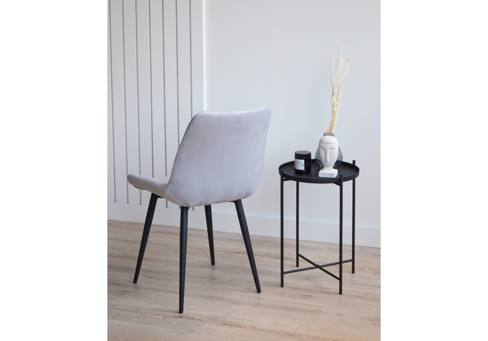 Стул на металлокаркасе Челси 360 К светло-серый (zd 960) / черный