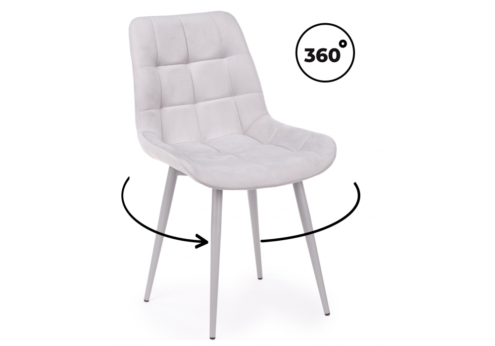 Стул на металлокаркасе Челси 360 К светло-серый (zd 960) / серый