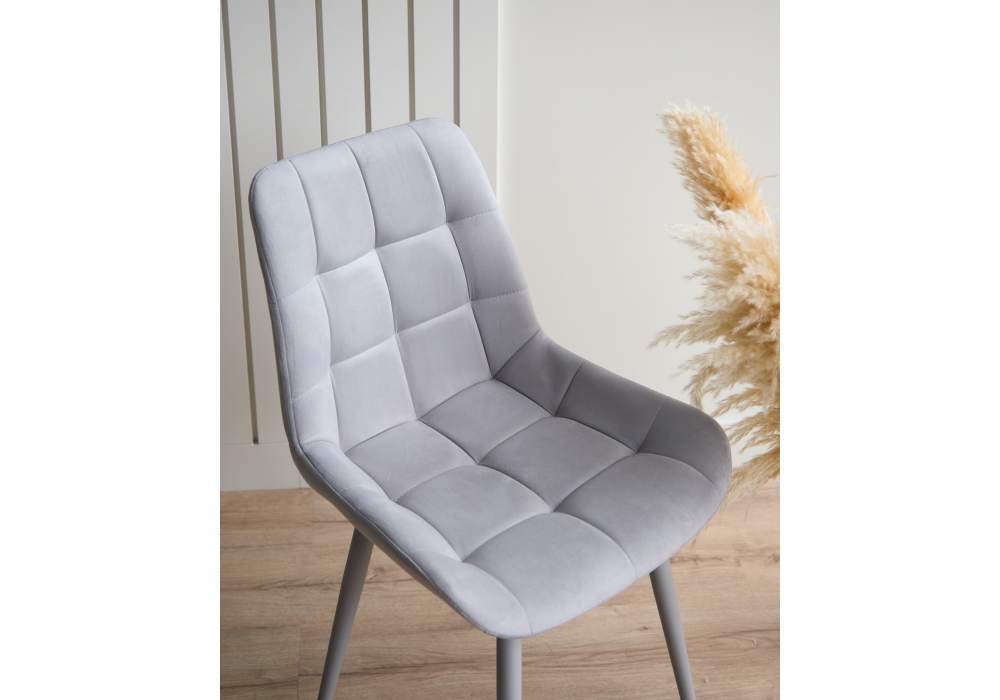 Стул на металлокаркасе Челси 360 К светло-серый (zd 960) / серый