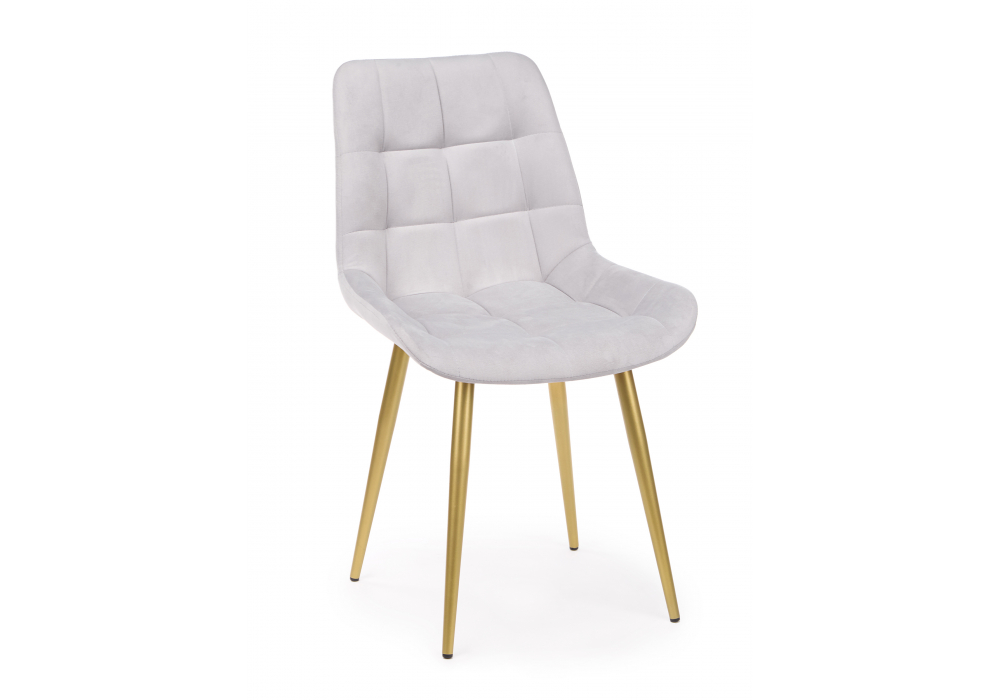 Стул на металлокаркасе Челси 360 К светло-серый (zd 960) / золотой