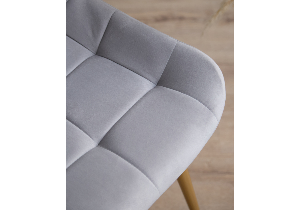 Стул на металлокаркасе Челси 360 К светло-серый (zd 960) / золотой