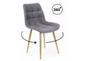 Стул на металлокаркасе Челси 360 К темно-серый (zd 995) / золотой