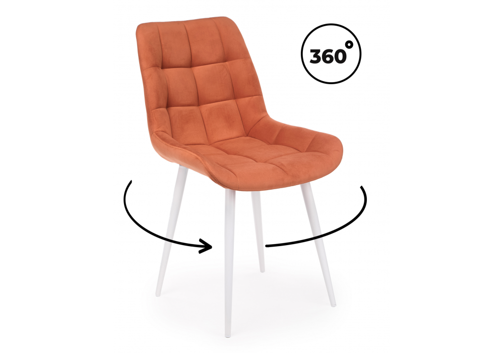 Стул на металлокаркасе Челси 360 К терракотовый (zd 432) / белый