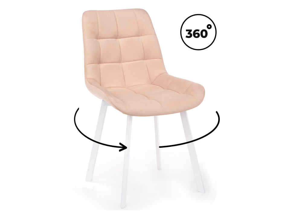 Стул на металлокаркасе Челси 360 П бежевый (zd 210) / белый