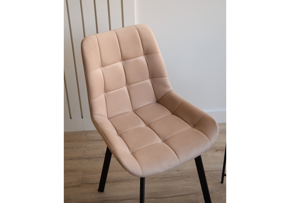 Стул на металлокаркасе Челси 360 П бежевый (zd 210) / черный