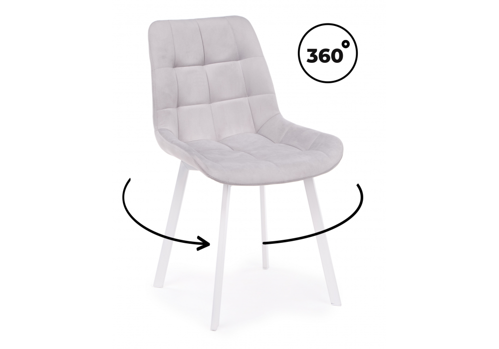 Стул на металлокаркасе Челси 360 П светло-серый (zd 960) / белый