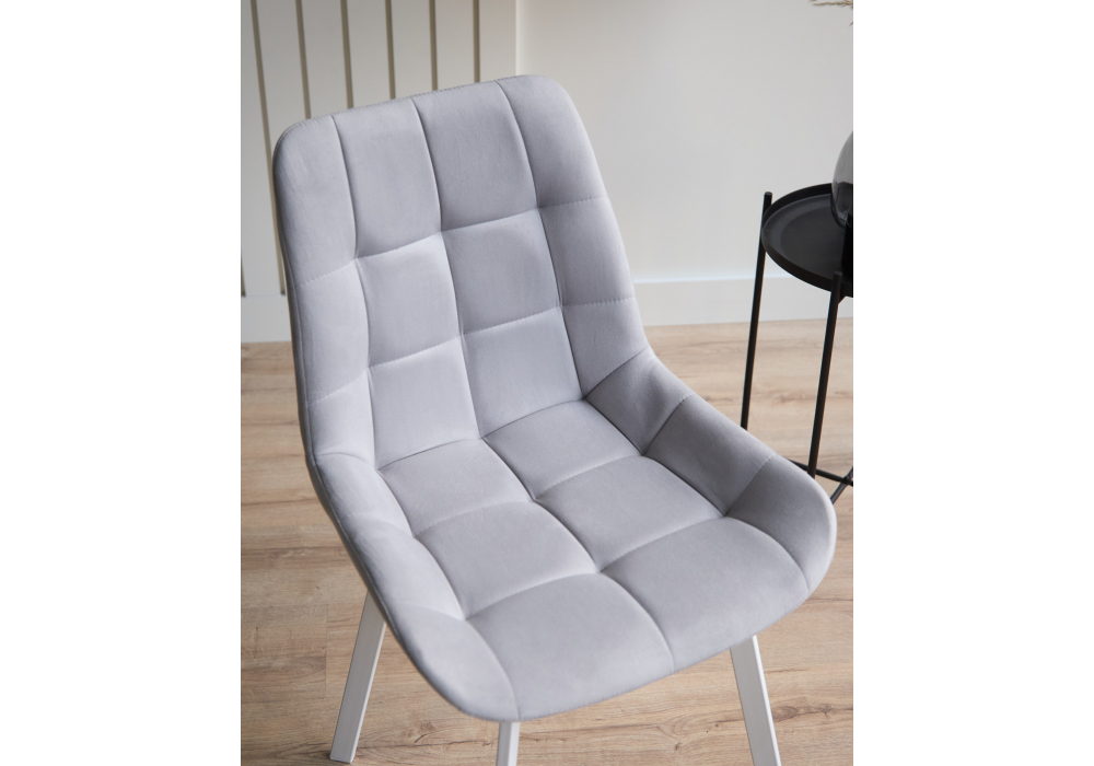 Стул на металлокаркасе Челси 360 П светло-серый (zd 960) / белый