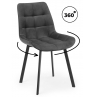 Стул на металлокаркасе Челси 360 П темно-серый (zd 995) / черный