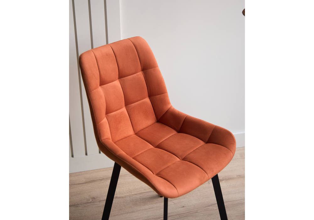 Стул на металлокаркасе Челси 360 П терракотовый (zd 432) / черный