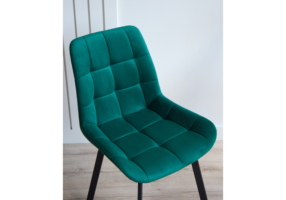 Стул на металлокаркасе Челси 360 П зеленый (zd 667) / черный