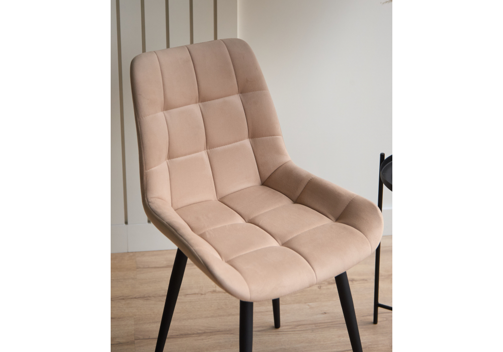 Стул на металлокаркасе Челси К бежевый (zd 210) / черный