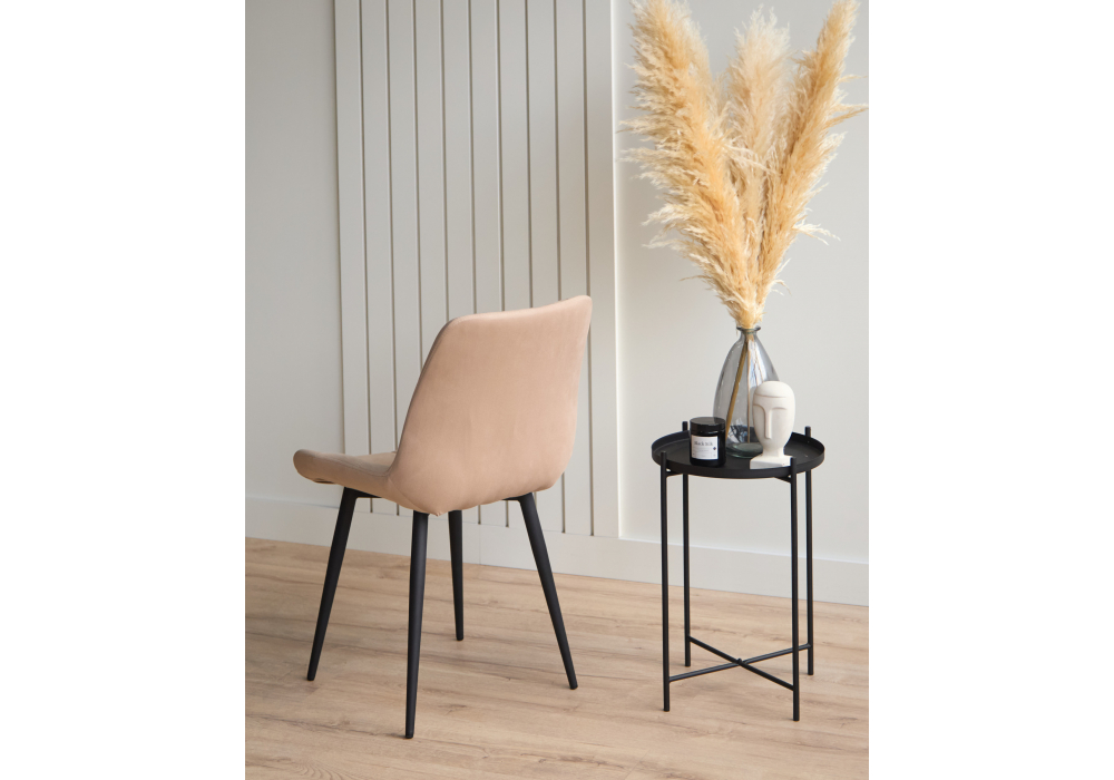 Стул на металлокаркасе Челси К бежевый (zd 210) / черный