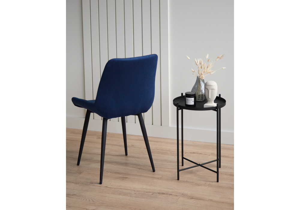 Стул на металлокаркасе Челси К синий (zd 798) / черный