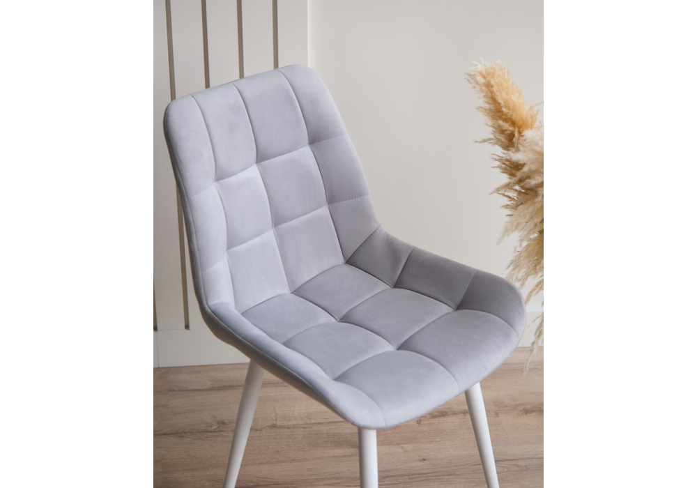 Стул на металлокаркасе Челси К светло-серый (zd 960) / белый