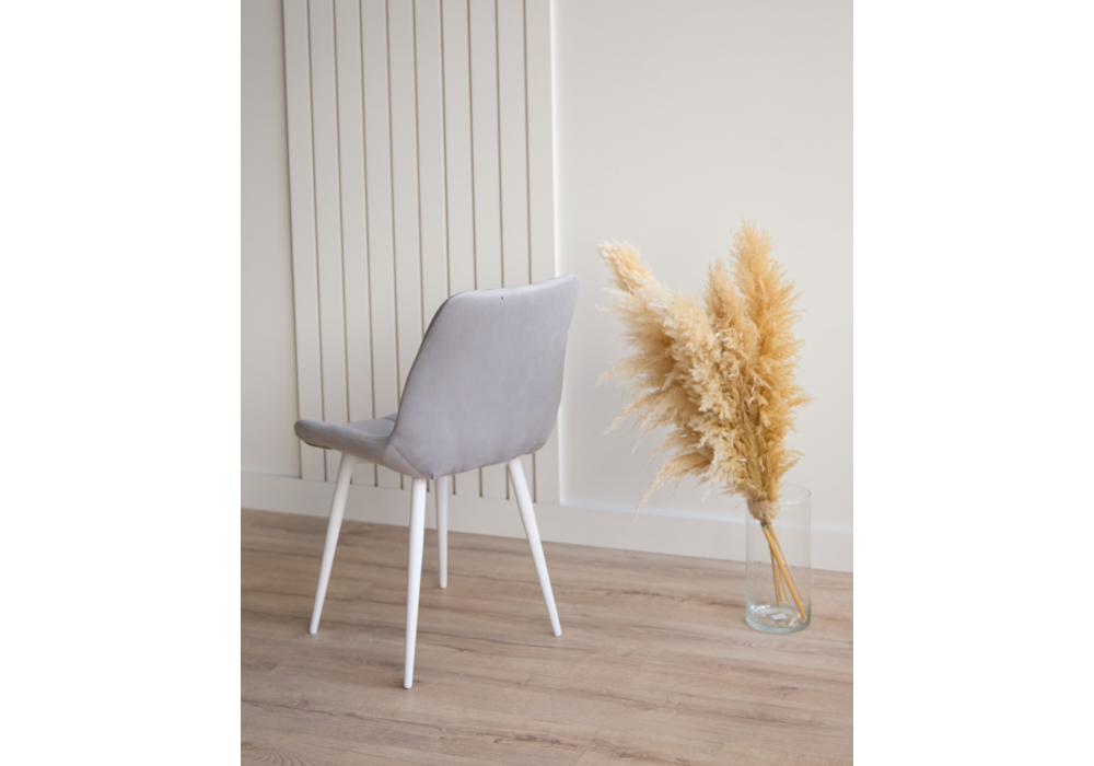 Стул на металлокаркасе Челси К светло-серый (zd 960) / белый