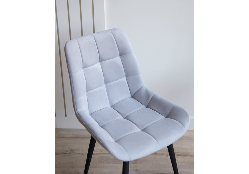 Стул на металлокаркасе Челси К светло-серый (zd 960) / черный