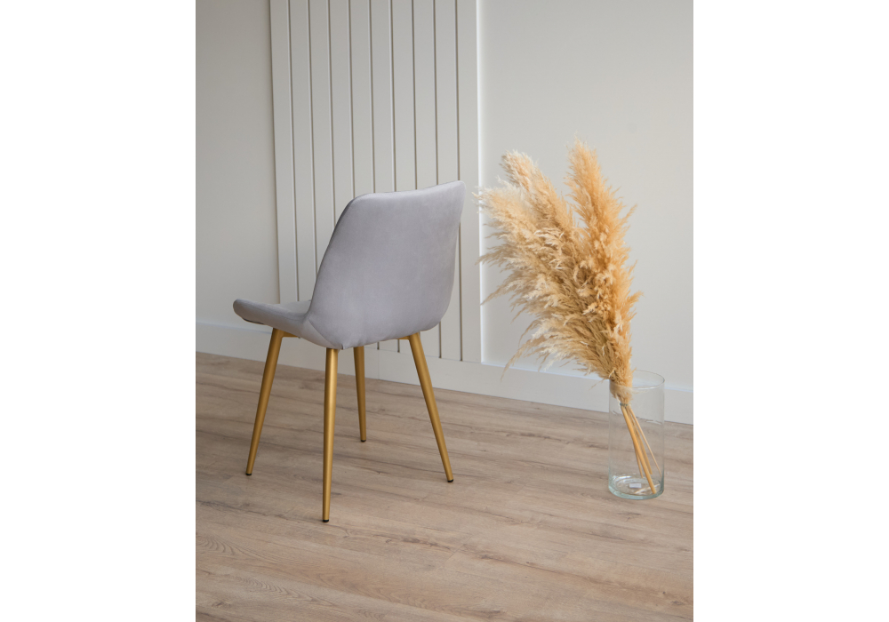 Стул на металлокаркасе Челси К светло-серый (zd 960) / золотой