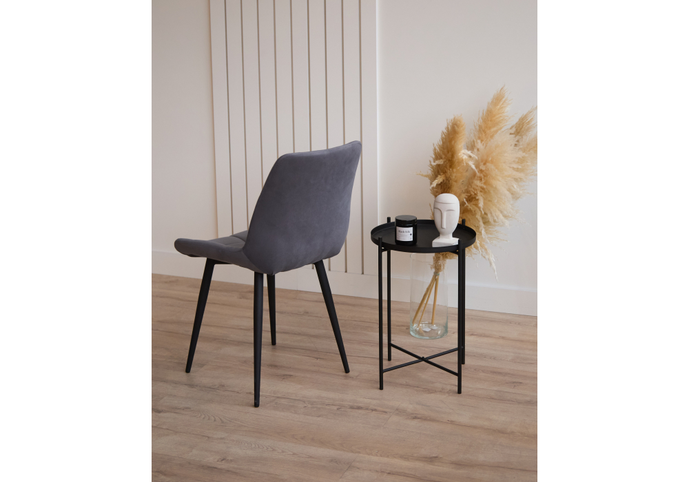 Стул на металлокаркасе Челси К темно-серый (zd 995) / черный