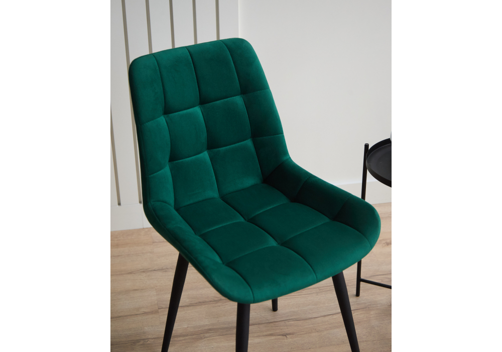 Стул на металлокаркасе Челси К зеленый (zd 667) / черный