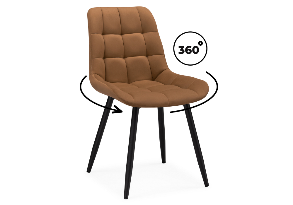 Стул на металлокаркасе Челси крутящийся кирпичный / черный