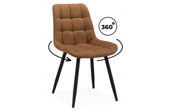 Стул на металлокаркасе Челси крутящийся кирпичный / черный